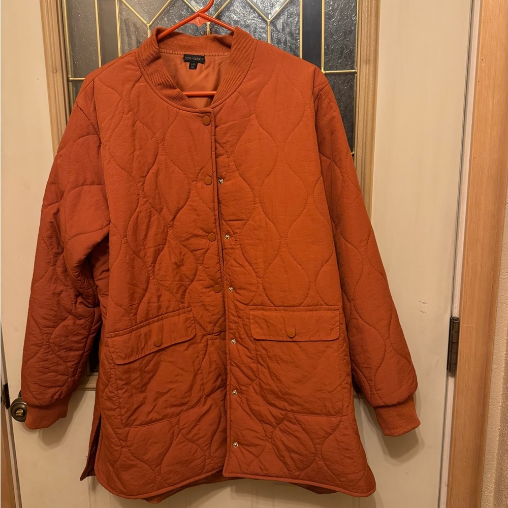 Orange Quilted Jacket